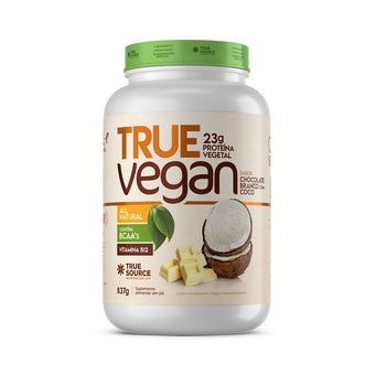 Proteína Vegana True Vegan Chocolate Branco com Coco 837 g