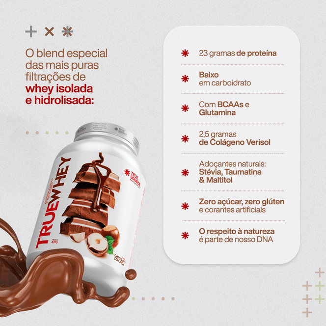 True Whey Protein Chocolate com Avelã Sachê 32 g