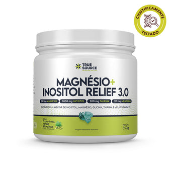 True Magnésio + Inositol Relief 3.0 Capim Limão, Hortelã e Erva Doce 350 g