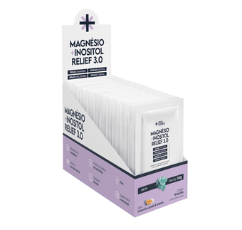 True Magnésio + Inositol Relief 3.0 Camomila e Lavanda Display c/ 30 Sachês
